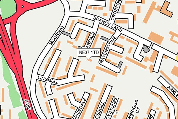 NE37 1TD map - OS OpenMap – Local (Ordnance Survey)
