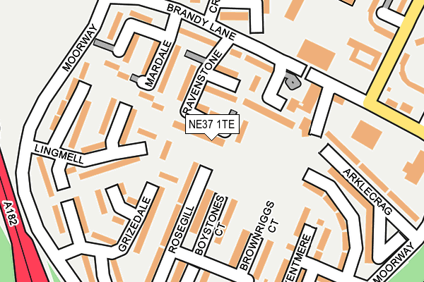 NE37 1TE map - OS OpenMap – Local (Ordnance Survey)