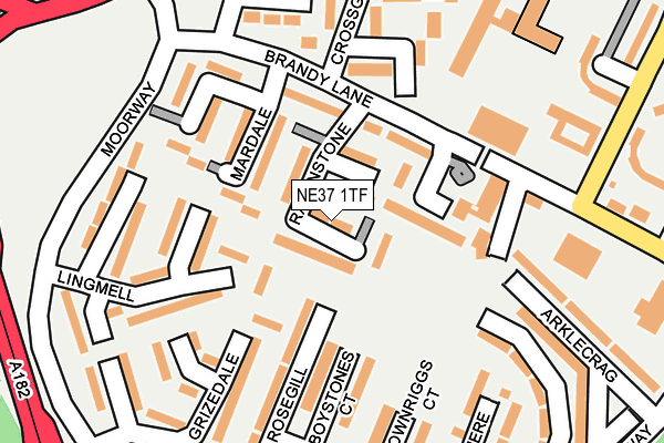 NE37 1TF map - OS OpenMap – Local (Ordnance Survey)