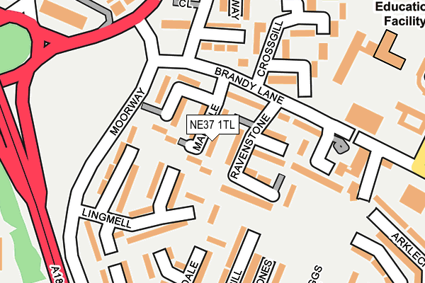 NE37 1TL map - OS OpenMap – Local (Ordnance Survey)