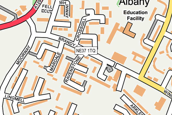 NE37 1TQ map - OS OpenMap – Local (Ordnance Survey)