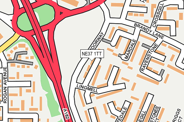 NE37 1TT map - OS OpenMap – Local (Ordnance Survey)