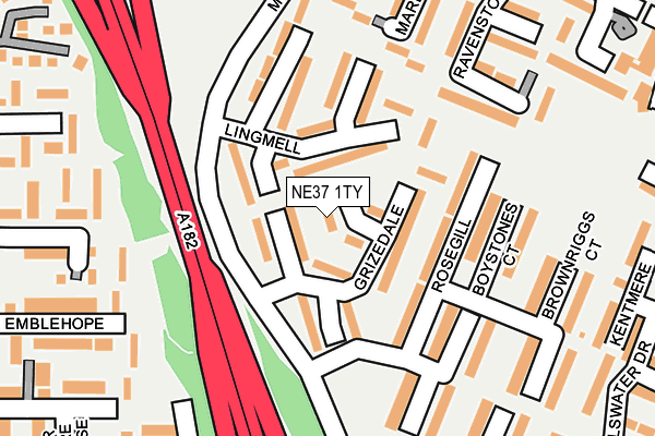 NE37 1TY map - OS OpenMap – Local (Ordnance Survey)