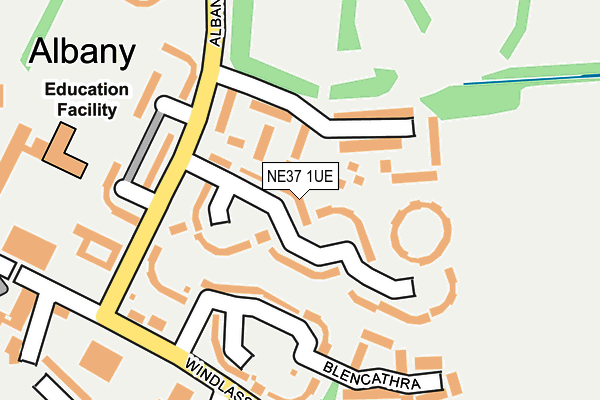NE37 1UE map - OS OpenMap – Local (Ordnance Survey)