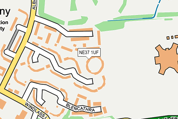 NE37 1UF map - OS OpenMap – Local (Ordnance Survey)