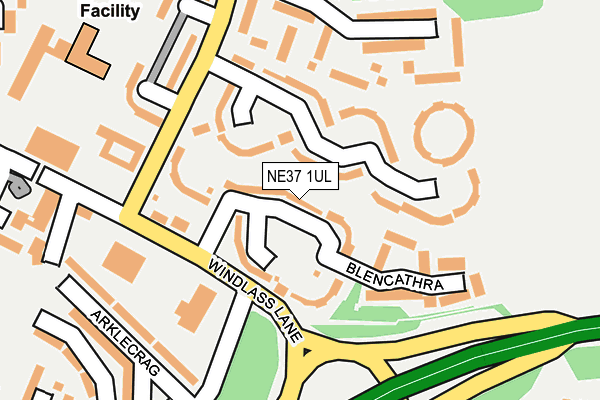 NE37 1UL map - OS OpenMap – Local (Ordnance Survey)