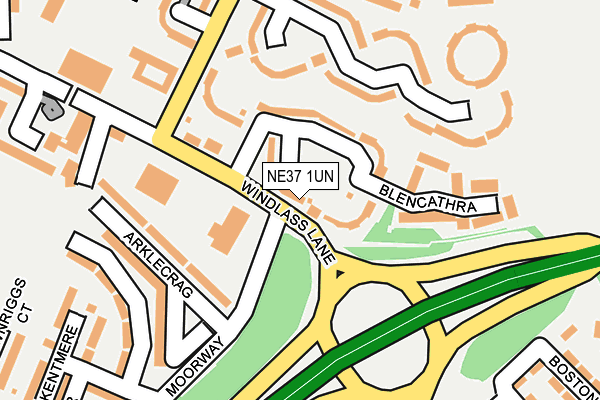 NE37 1UN map - OS OpenMap – Local (Ordnance Survey)