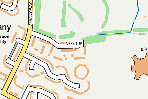 NE37 1UP map - OS OpenMap – Local (Ordnance Survey)