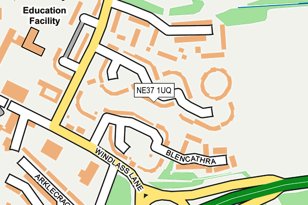 NE37 1UQ map - OS OpenMap – Local (Ordnance Survey)