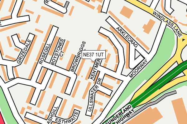 NE37 1UT map - OS OpenMap – Local (Ordnance Survey)