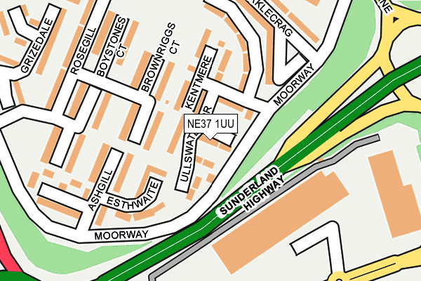 NE37 1UU map - OS OpenMap – Local (Ordnance Survey)