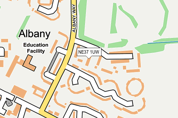 NE37 1UW map - OS OpenMap – Local (Ordnance Survey)