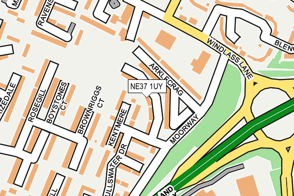 NE37 1UY map - OS OpenMap – Local (Ordnance Survey)