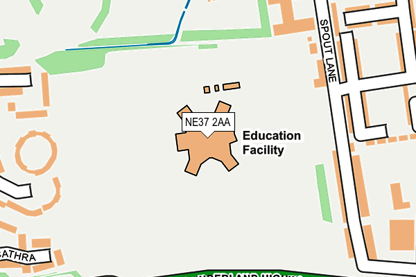 NE37 2AA map - OS OpenMap – Local (Ordnance Survey)