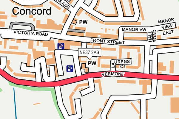 NE37 2AS map - OS OpenMap – Local (Ordnance Survey)