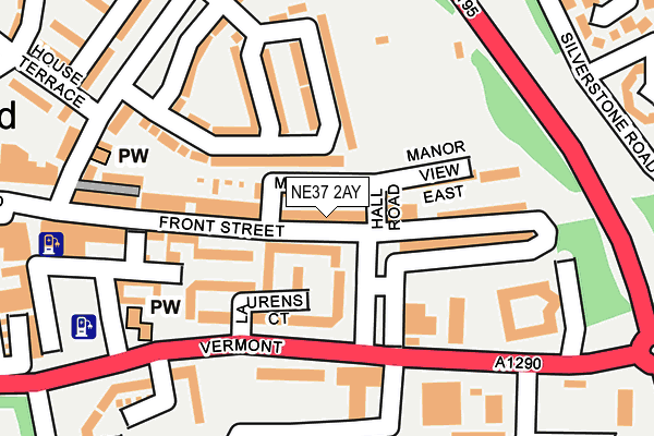 NE37 2AY map - OS OpenMap – Local (Ordnance Survey)