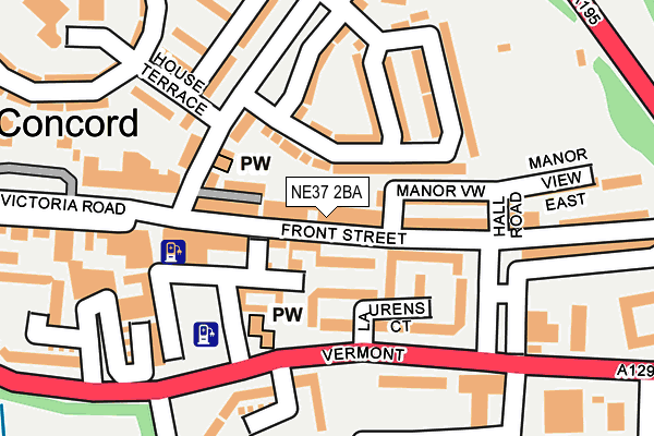 NE37 2BA map - OS OpenMap – Local (Ordnance Survey)