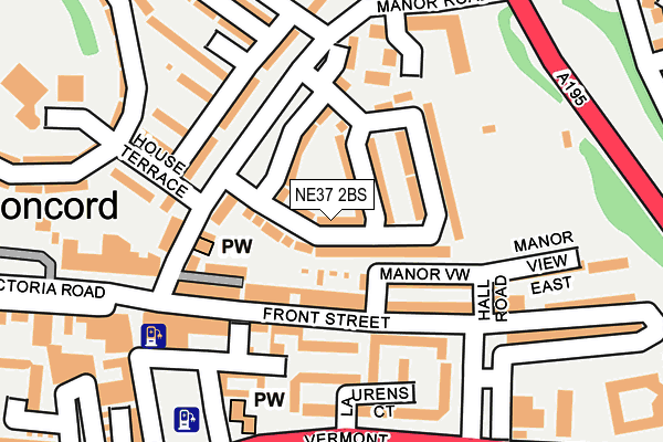 NE37 2BS map - OS OpenMap – Local (Ordnance Survey)