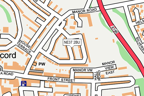 NE37 2BU map - OS OpenMap – Local (Ordnance Survey)