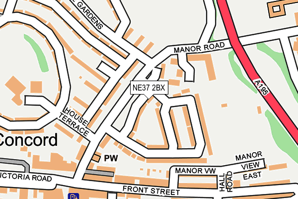NE37 2BX map - OS OpenMap – Local (Ordnance Survey)