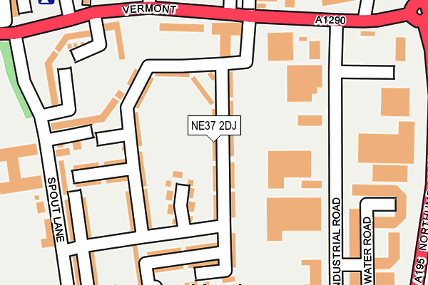 NE37 2DJ map - OS OpenMap – Local (Ordnance Survey)