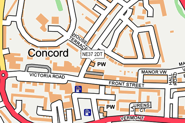 NE37 2DT map - OS OpenMap – Local (Ordnance Survey)