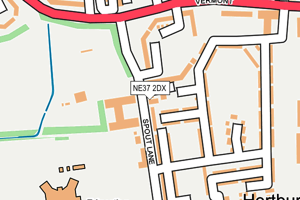 NE37 2DX map - OS OpenMap – Local (Ordnance Survey)