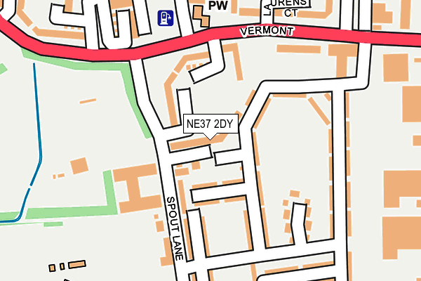 NE37 2DY map - OS OpenMap – Local (Ordnance Survey)