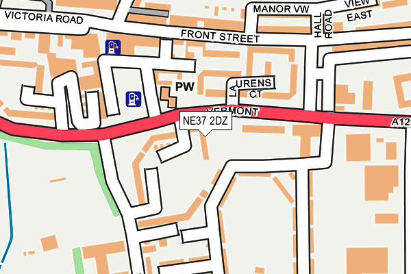NE37 2DZ map - OS OpenMap – Local (Ordnance Survey)