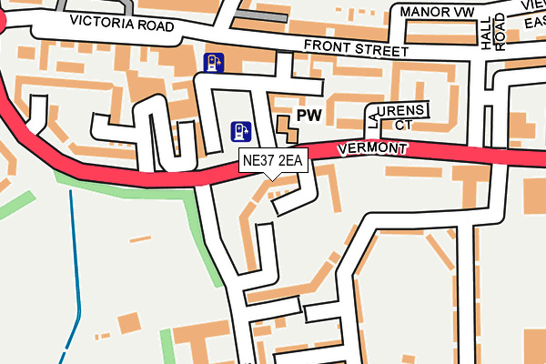 NE37 2EA map - OS OpenMap – Local (Ordnance Survey)