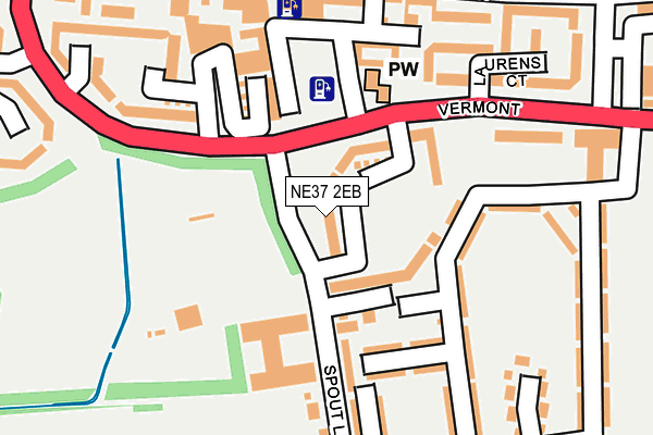 NE37 2EB map - OS OpenMap – Local (Ordnance Survey)