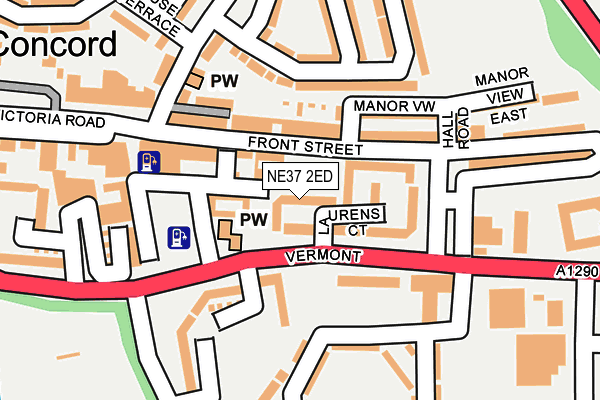 NE37 2ED map - OS OpenMap – Local (Ordnance Survey)
