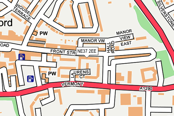 NE37 2EE map - OS OpenMap – Local (Ordnance Survey)