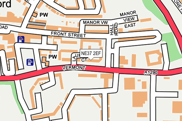 NE37 2EF map - OS OpenMap – Local (Ordnance Survey)