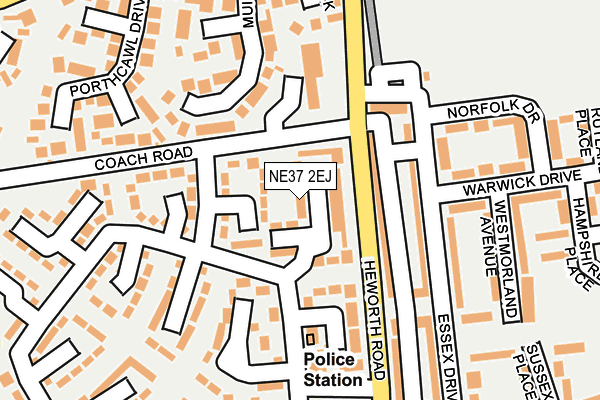 NE37 2EJ map - OS OpenMap – Local (Ordnance Survey)
