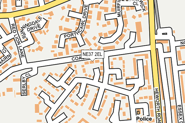 NE37 2EL map - OS OpenMap – Local (Ordnance Survey)