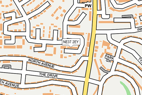 NE37 2EY map - OS OpenMap – Local (Ordnance Survey)