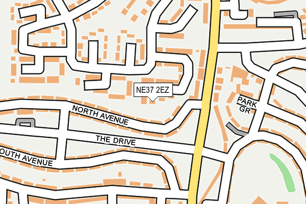 NE37 2EZ map - OS OpenMap – Local (Ordnance Survey)