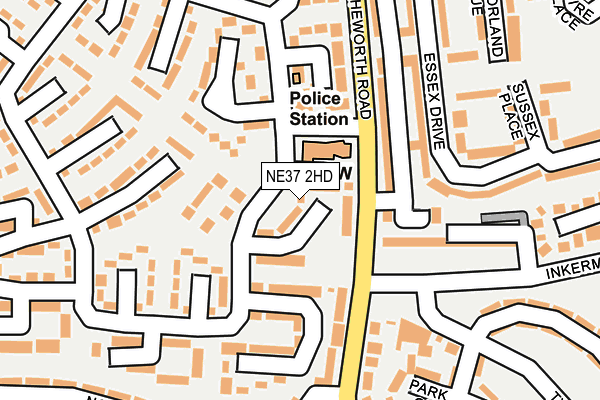 NE37 2HD map - OS OpenMap – Local (Ordnance Survey)