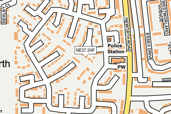 NE37 2HF map - OS OpenMap – Local (Ordnance Survey)