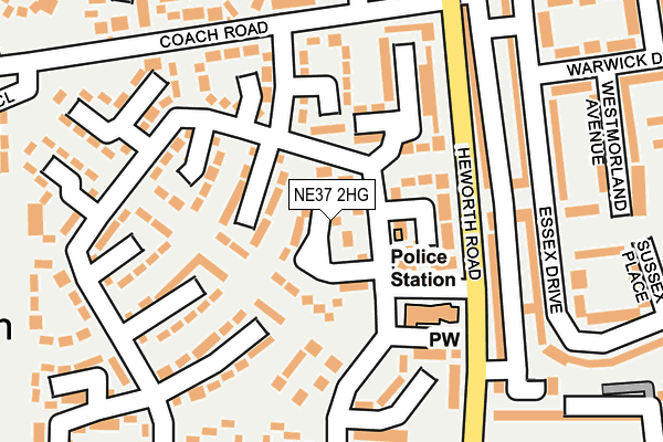 NE37 2HG map - OS OpenMap – Local (Ordnance Survey)