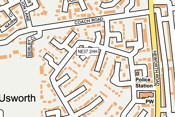 NE37 2HH map - OS OpenMap – Local (Ordnance Survey)