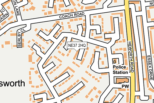 NE37 2HQ map - OS OpenMap – Local (Ordnance Survey)