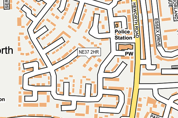 NE37 2HR map - OS OpenMap – Local (Ordnance Survey)