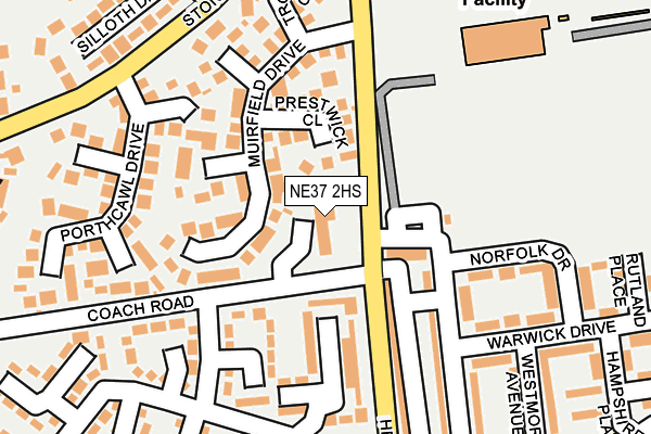 NE37 2HS map - OS OpenMap – Local (Ordnance Survey)