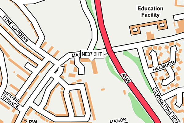 NE37 2HT map - OS OpenMap – Local (Ordnance Survey)