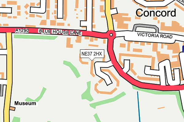 NE37 2HX map - OS OpenMap – Local (Ordnance Survey)