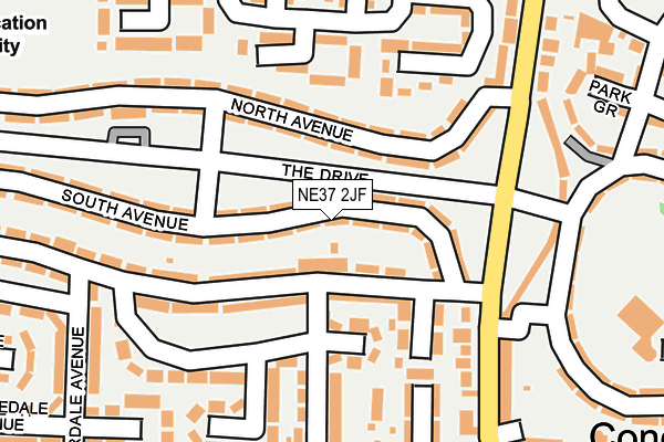 NE37 2JF map - OS OpenMap – Local (Ordnance Survey)