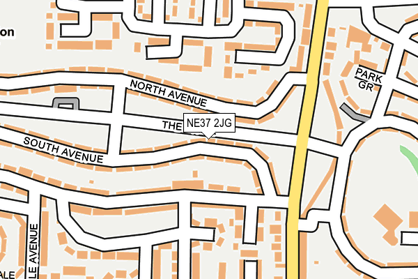 NE37 2JG map - OS OpenMap – Local (Ordnance Survey)