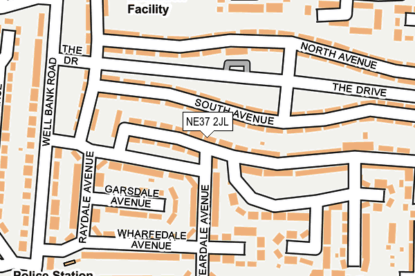 NE37 2JL map - OS OpenMap – Local (Ordnance Survey)